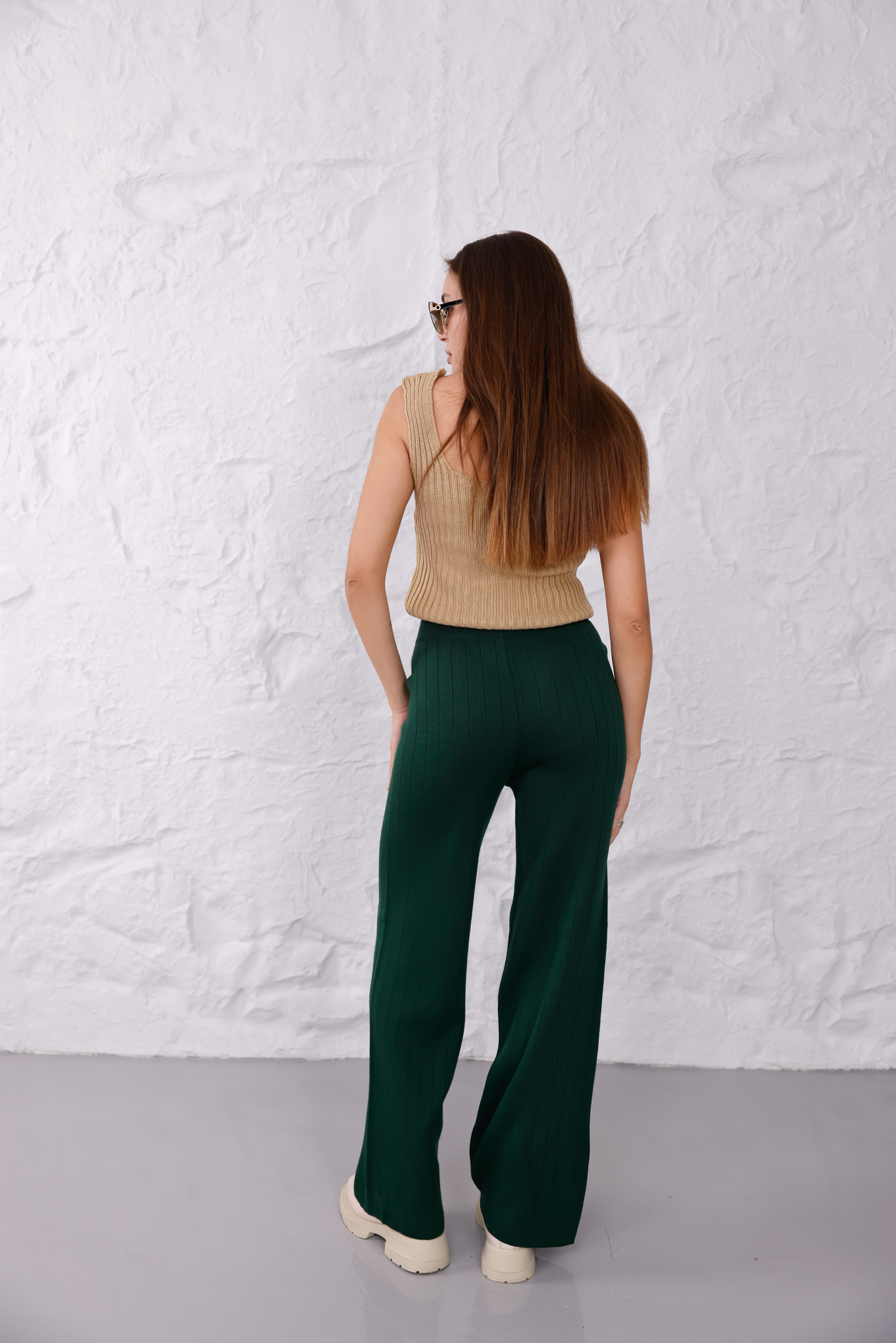 triko pantolon zümrüt