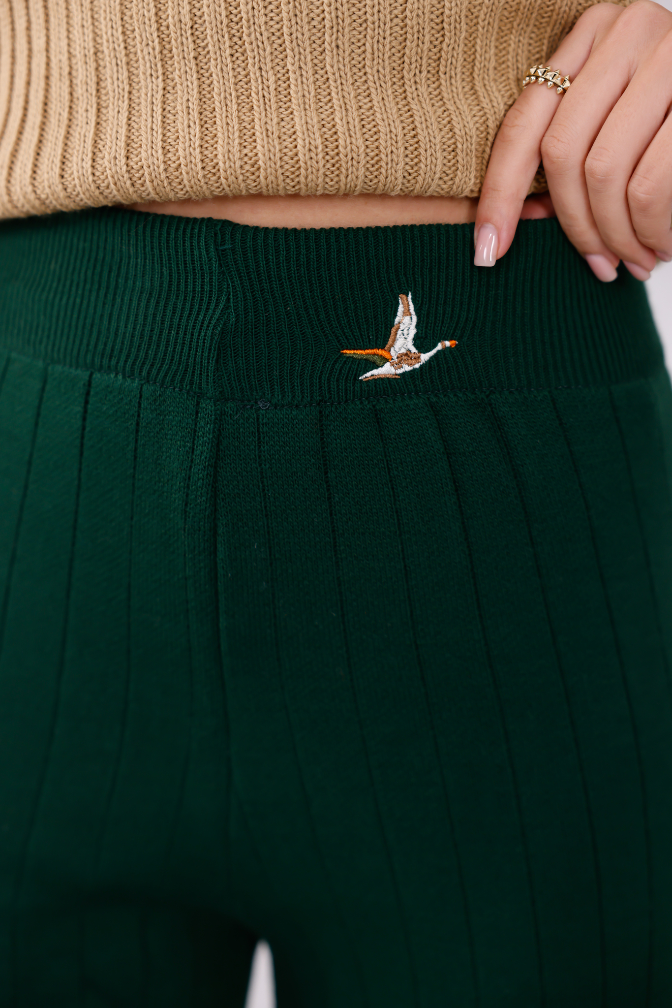 triko pantolon zümrüt