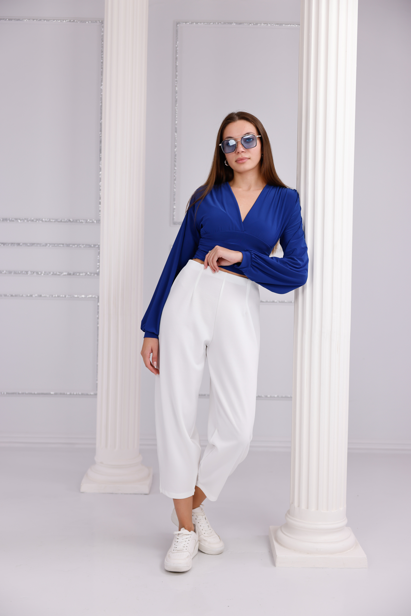 balon pantolon beyaz