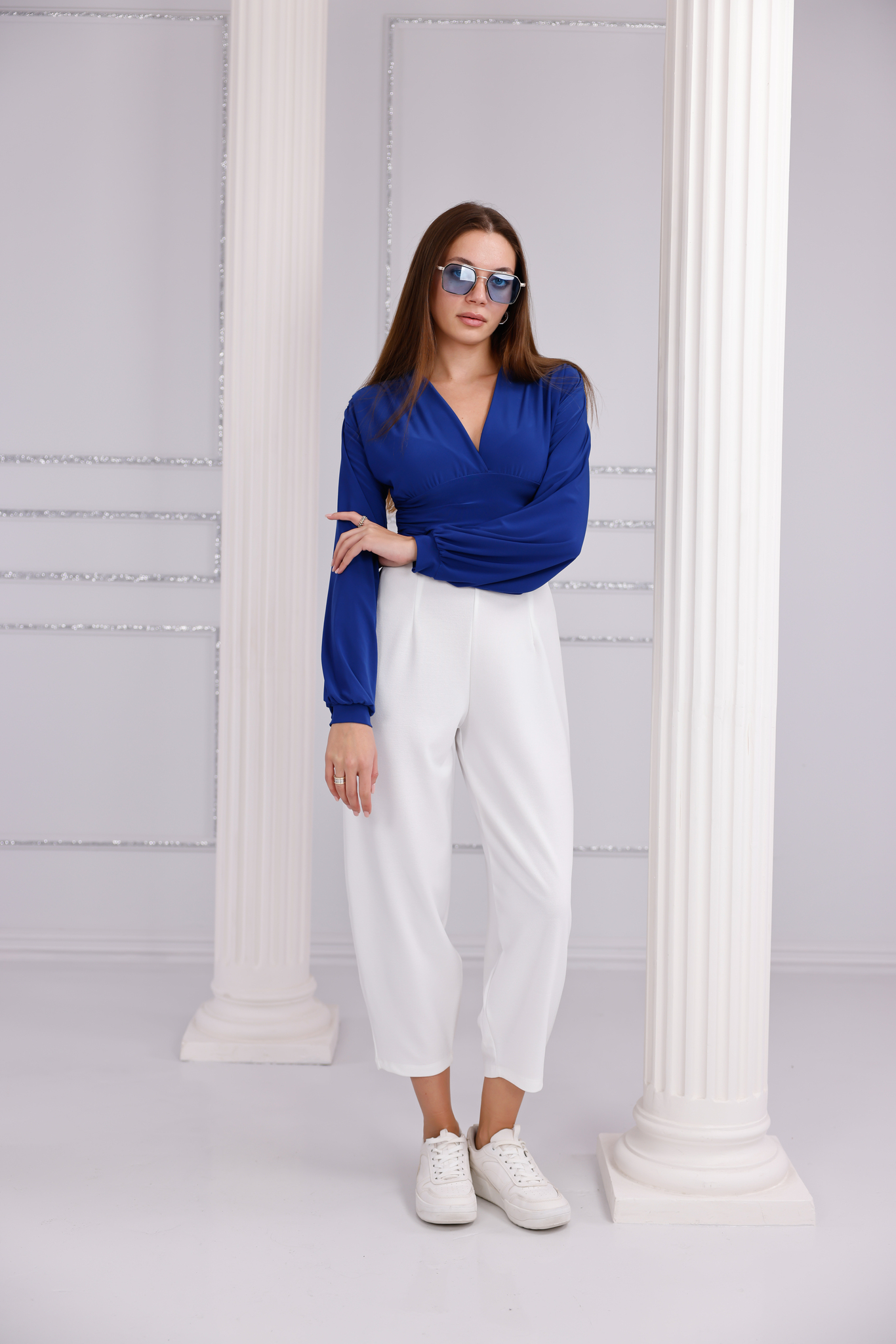 balon pantolon beyaz